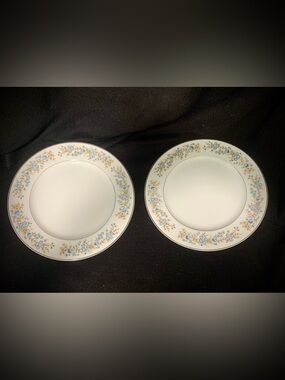 (2) Vintage Oxford “Blue Heaven” Dinner Plates Bundle Blue Floral China Plates